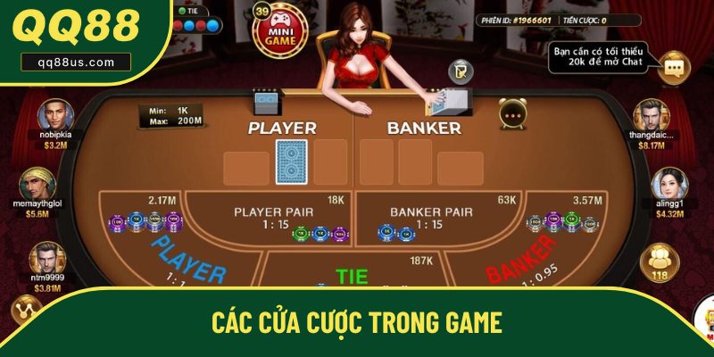 Những cửa cược hay xuất hiện trong Baccarat Những cửa cược hay xuất hiện trong Baccarat