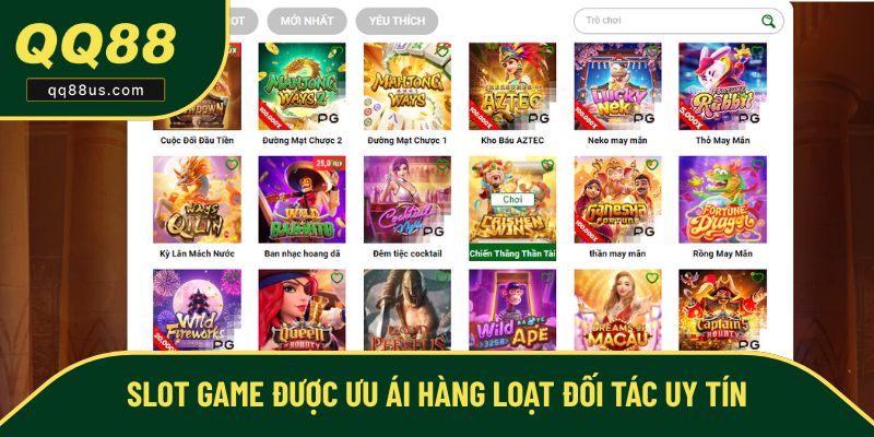Slot game của được sự đóng góp hàng loạt đối tác uy tín